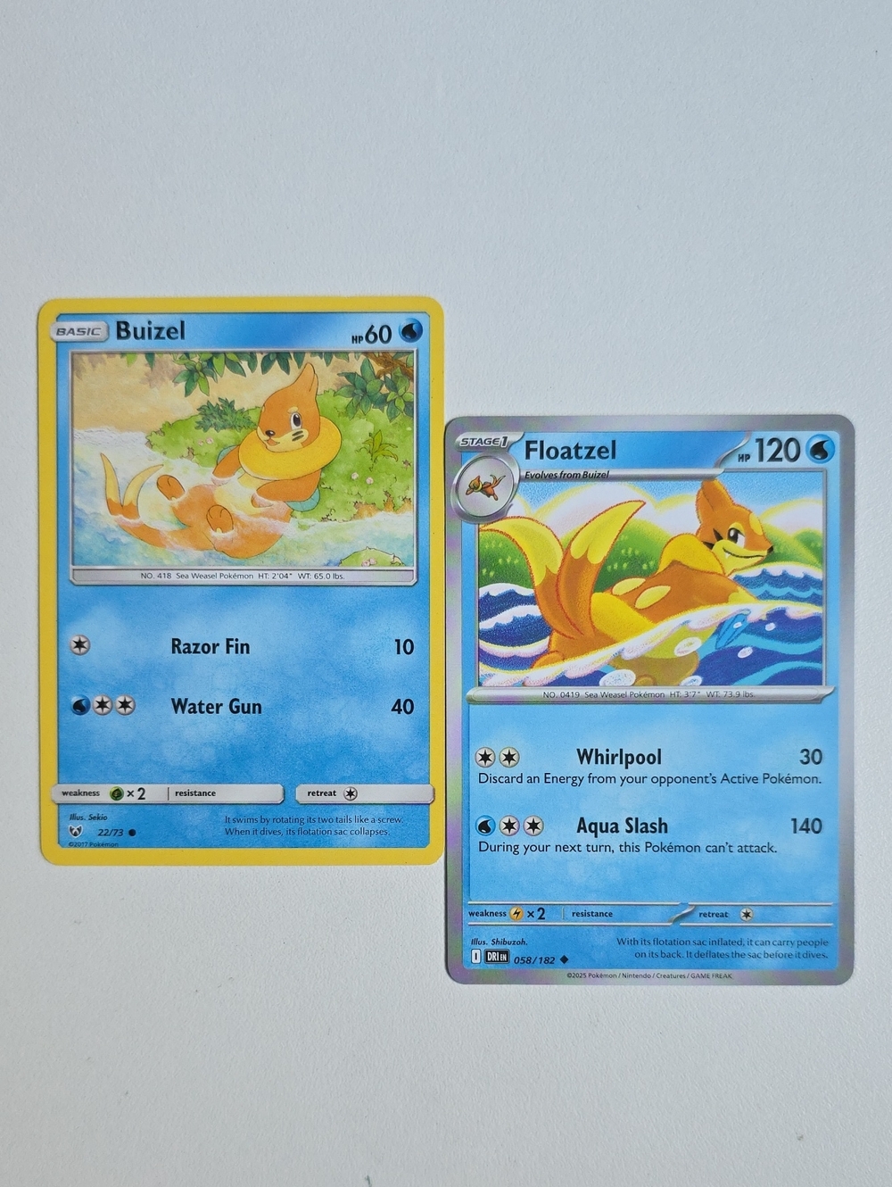 Pokemon Buizel And Floatzel Trading Card